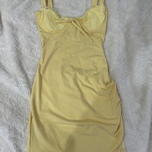 Outcast Dionne mini dress yellow